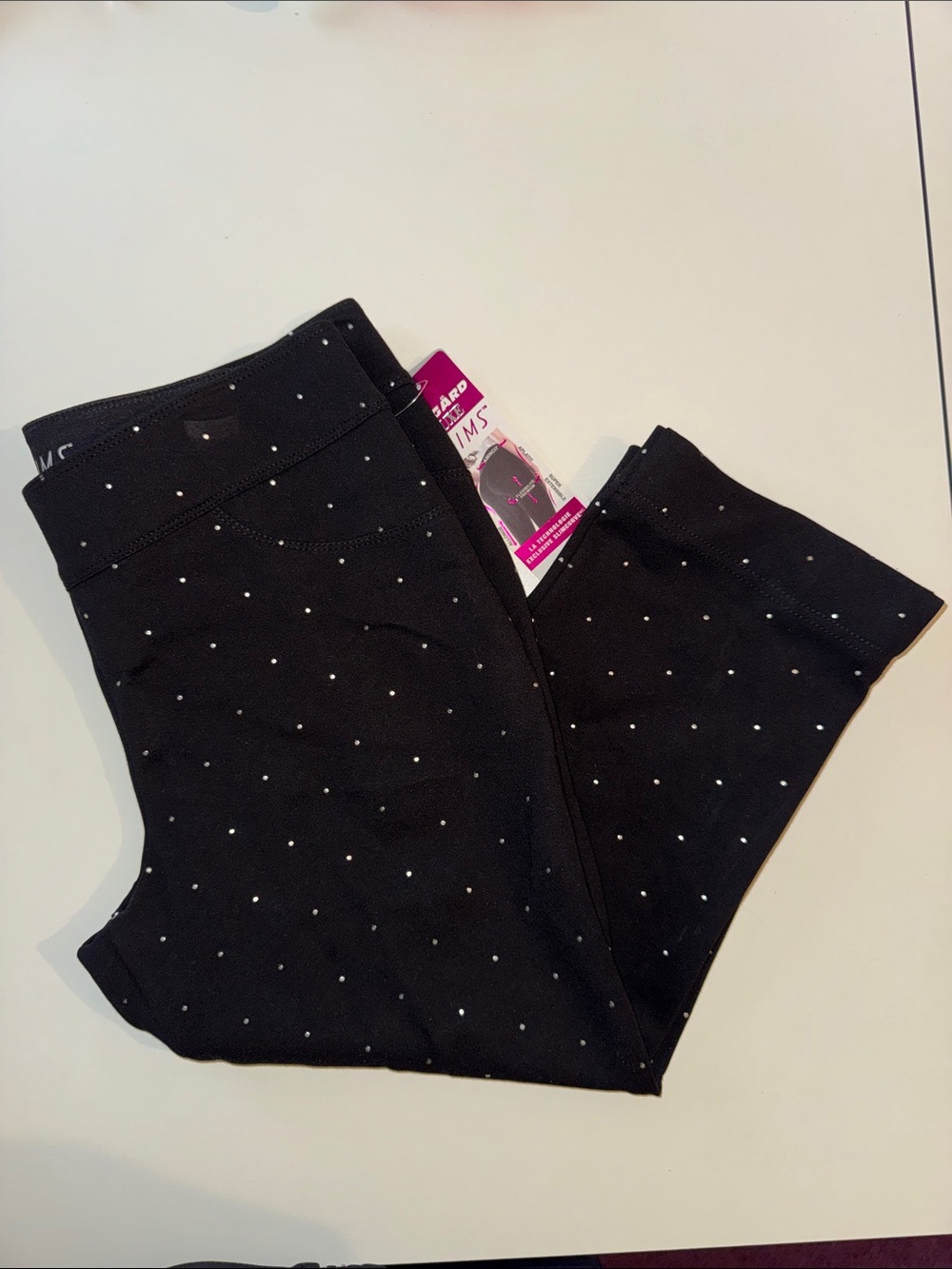 Peter Nygard Black Capris with Silver Dot Print